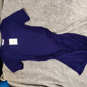 Royal Blue Ruched Maternity Dress